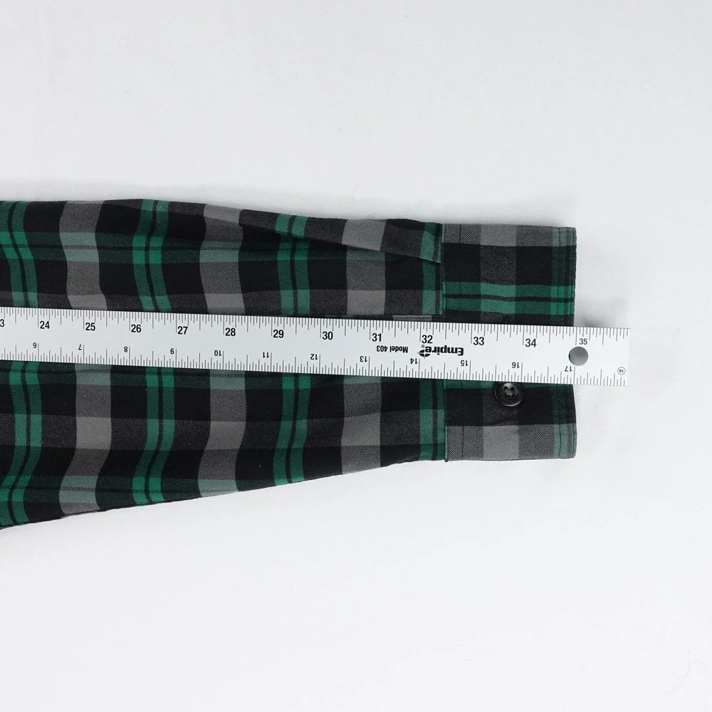 Alaskan Hardgear Button Down Shirt Men's Large Plaid Work Green Black
